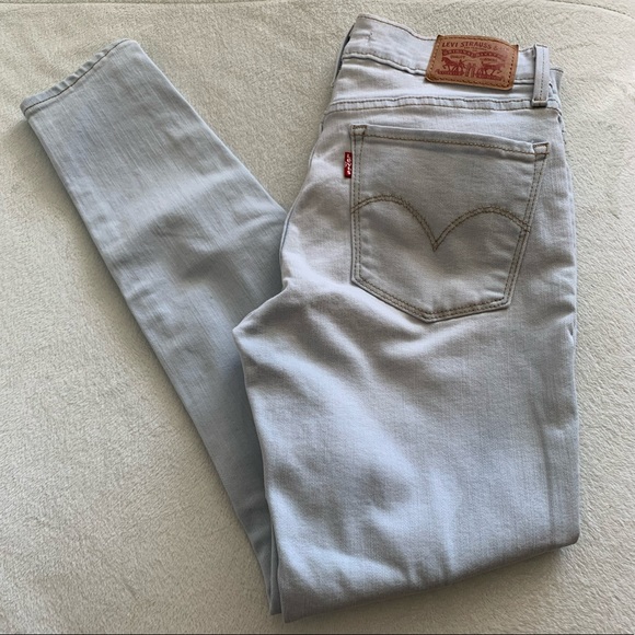 LEVIS SUPER SKINNY 710 RIPPED JEANS, LIGHT,SIZE 27 - Picture 1 of 9